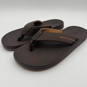 Flojos Mens Flip Flop Sandals Brown Thong Comfort Beach Shoes Size 11 NEW